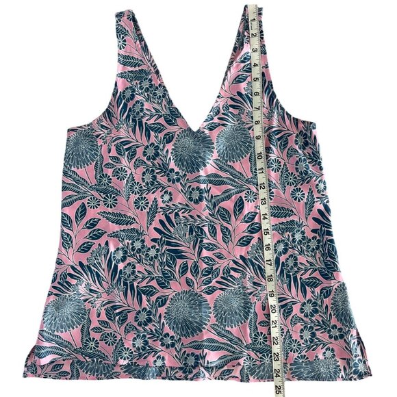 J.Crew X Abigail Borg 100% Silk Tank Top Prairie Dusk Pink Blue Floral 2 $98 - Picture 4 of 12
